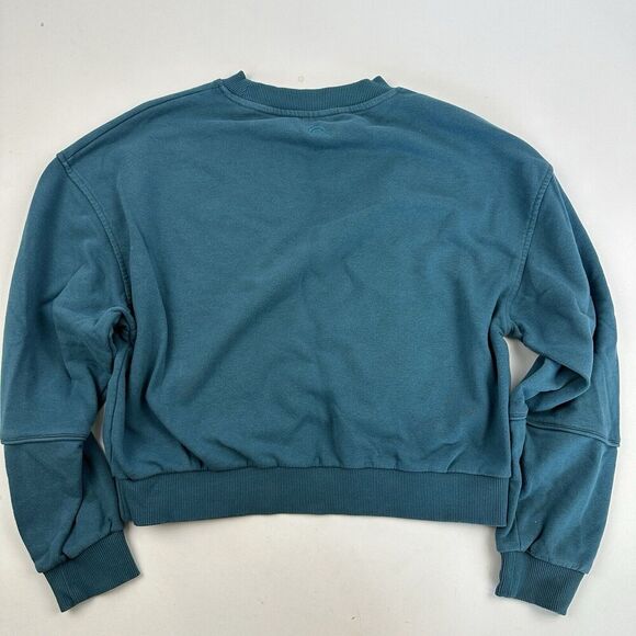 Oner Blue Active Sweatshirt Size L* Embroidered Logo Cropped Cotton Blend - Picture 10 of 12